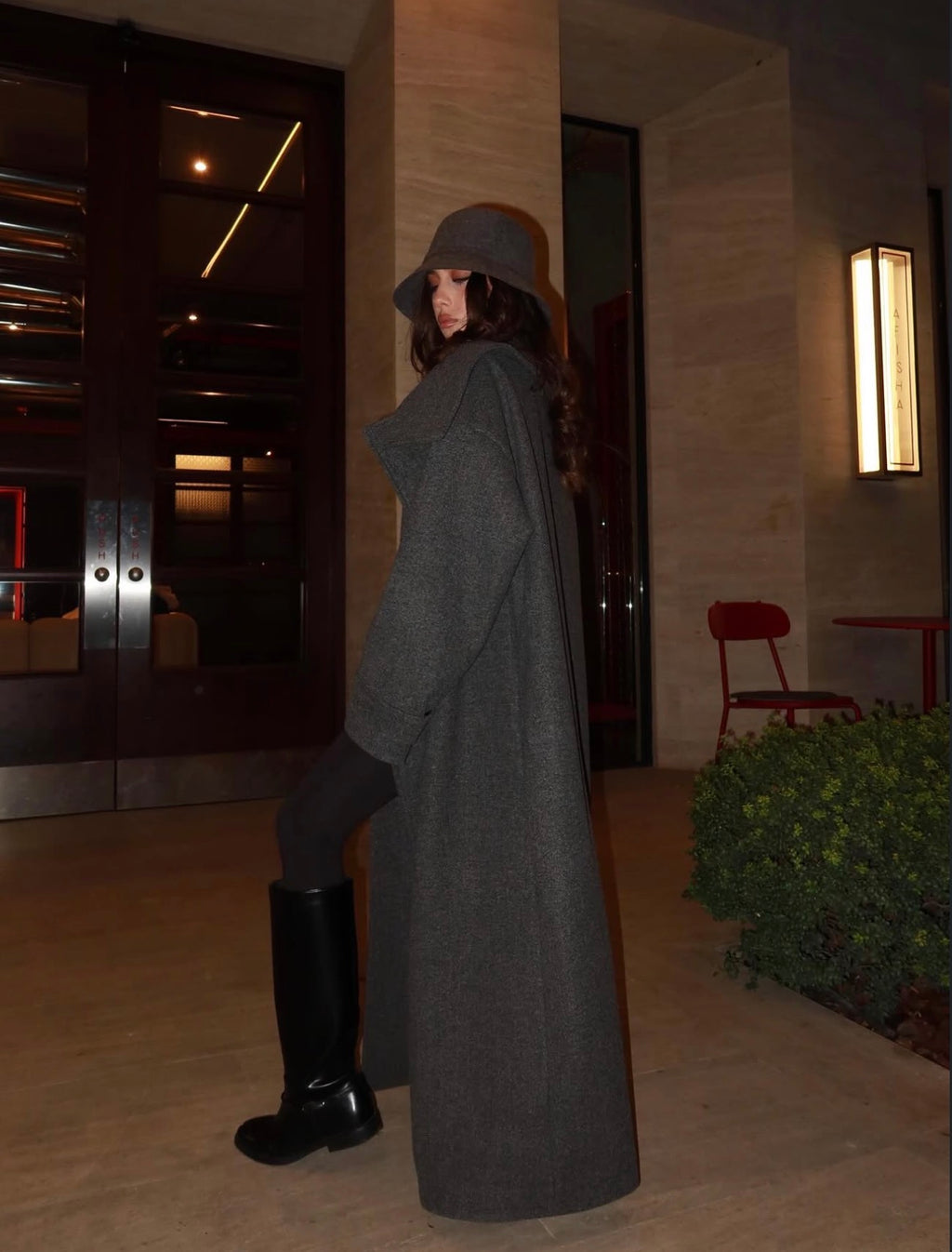 Dark grey transformer coat