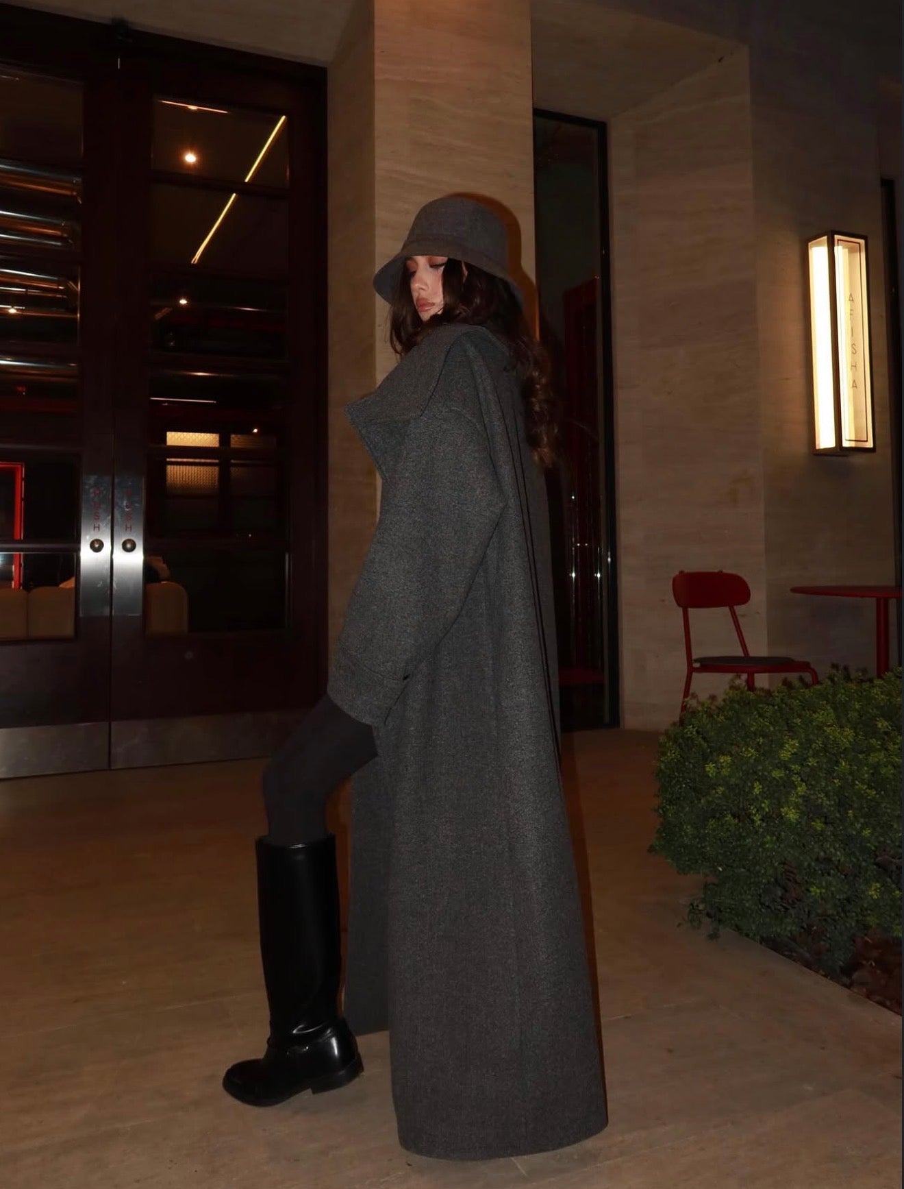 Dark grey transformer coat