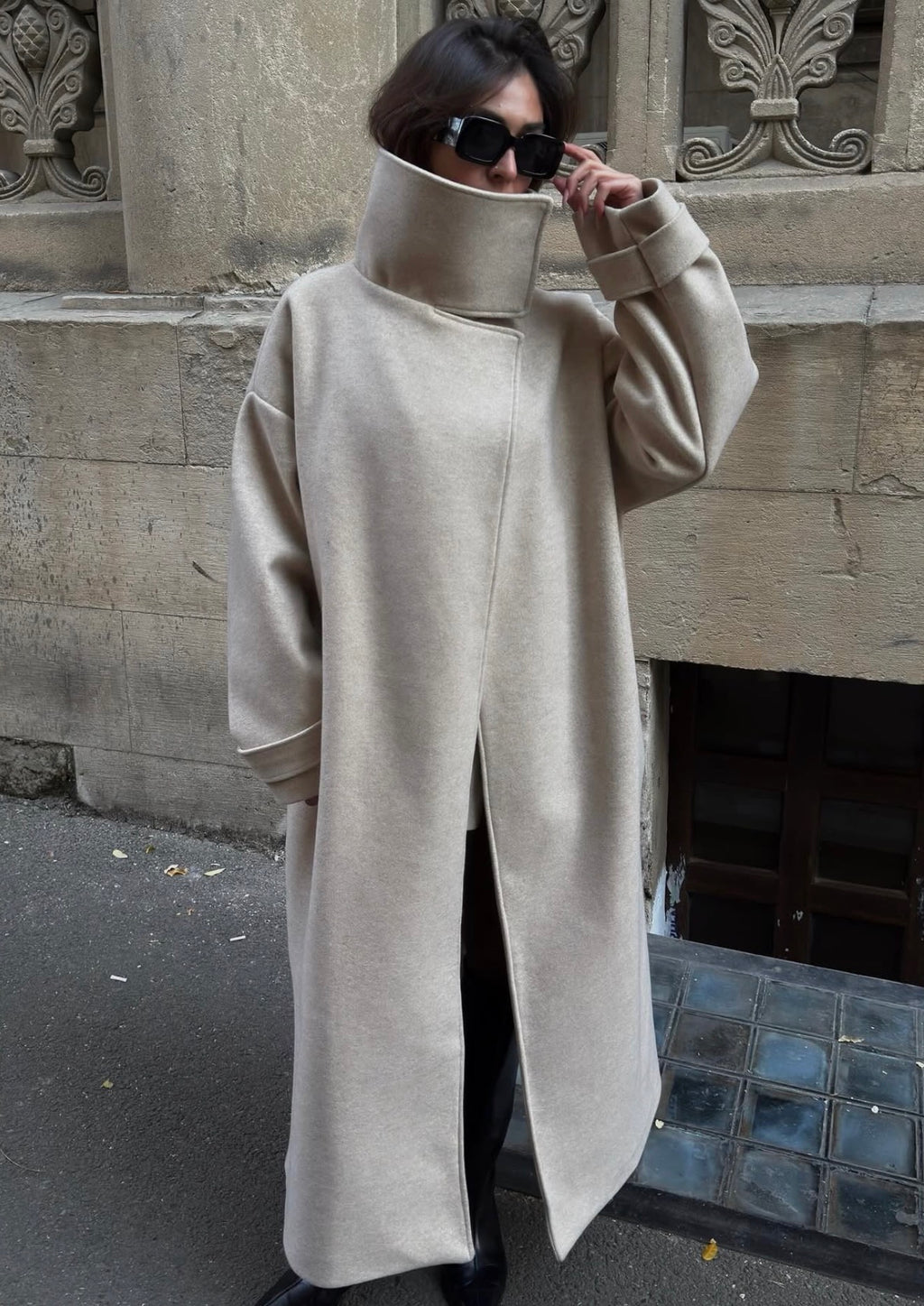 Long creamy transformer coat