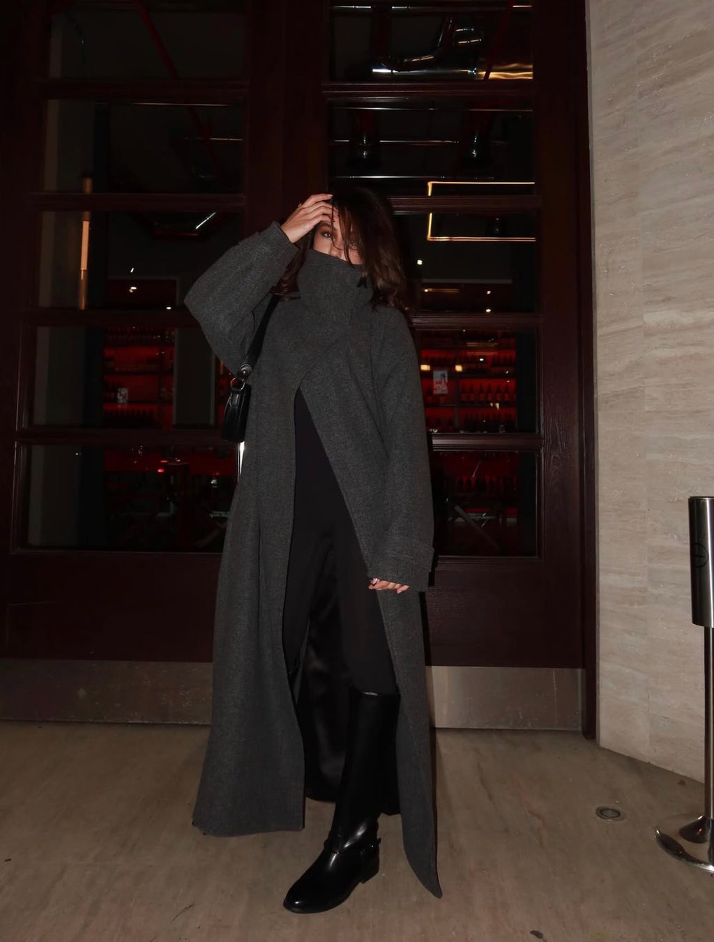 Dark grey transformer coat