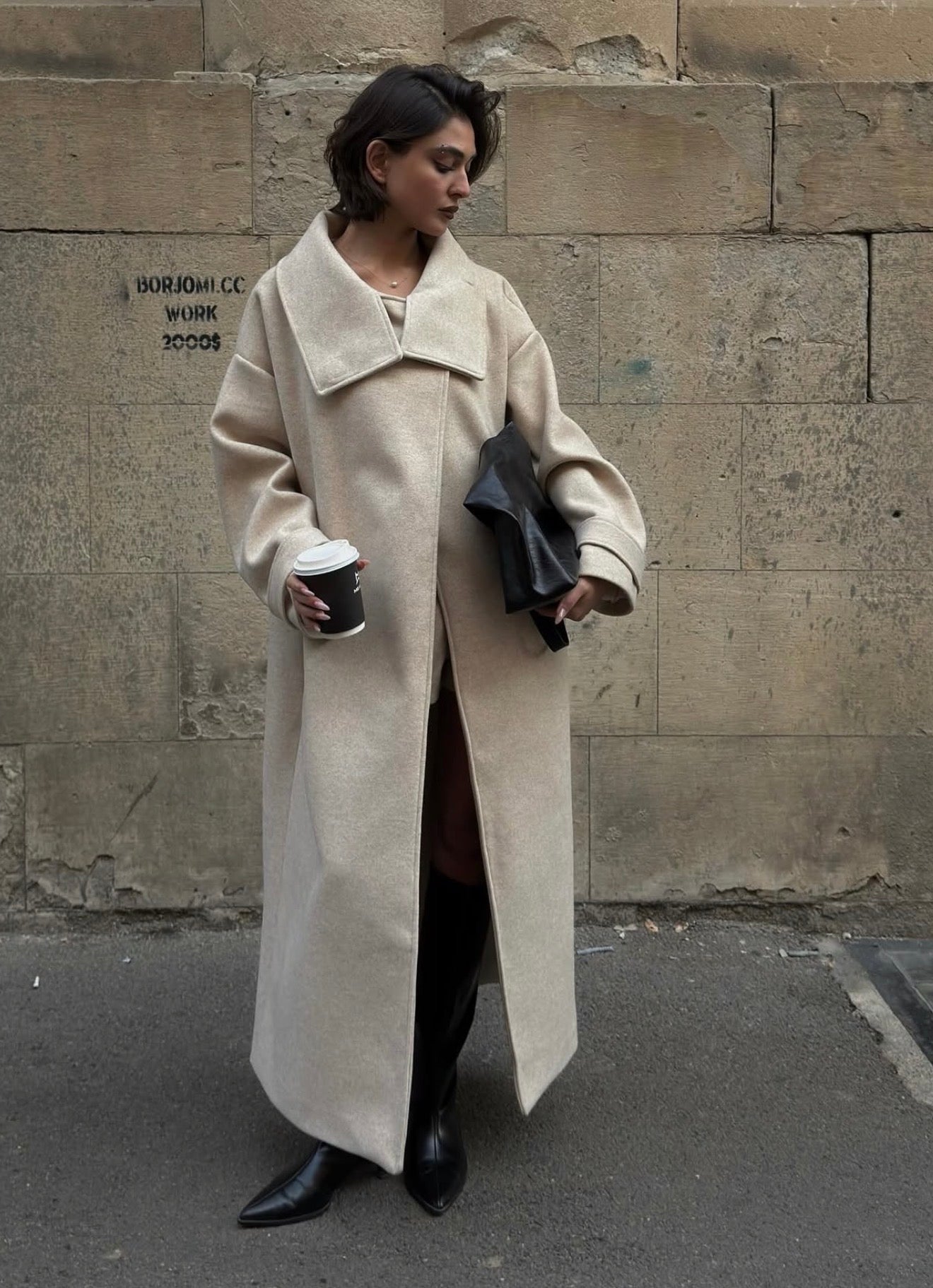 Long creamy transformer coat