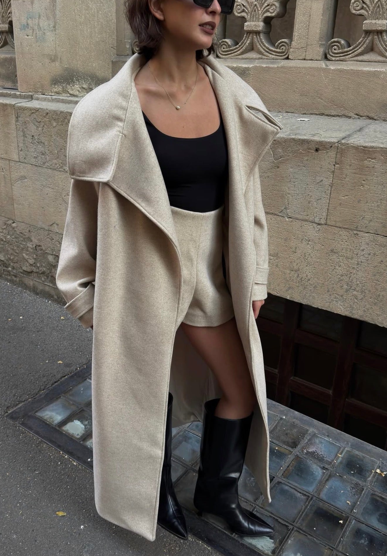 Long creamy transformer coat