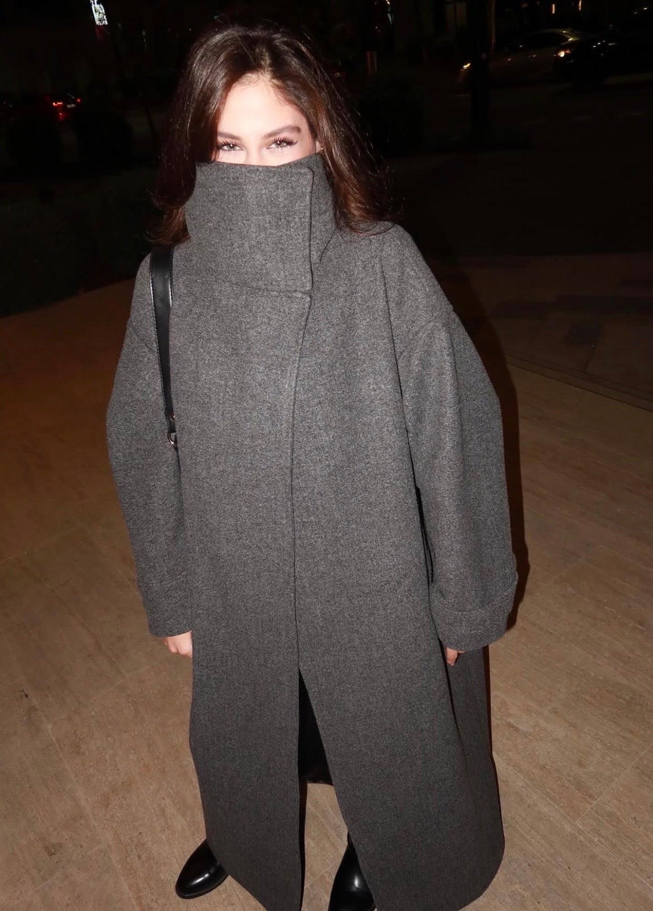 Dark grey transformer coat