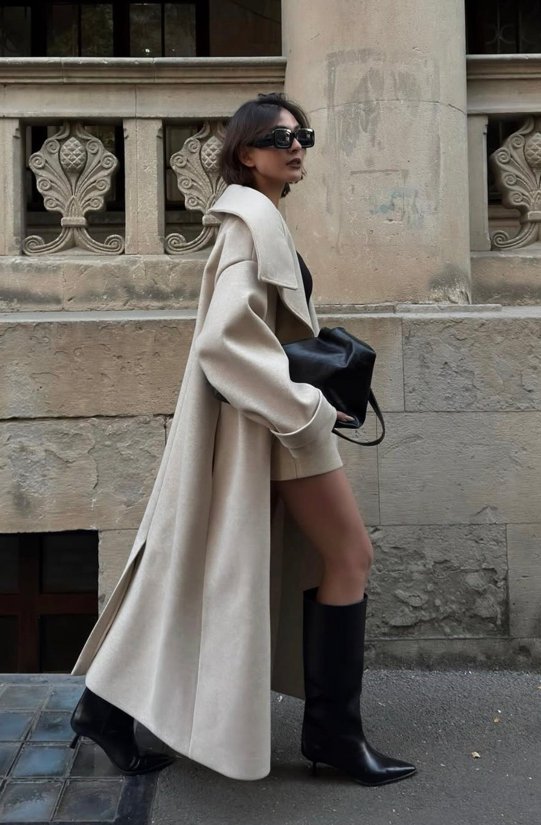 Long creamy transformer coat
